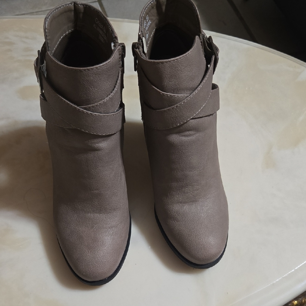 BAMBOO Taupe Ankle Booties